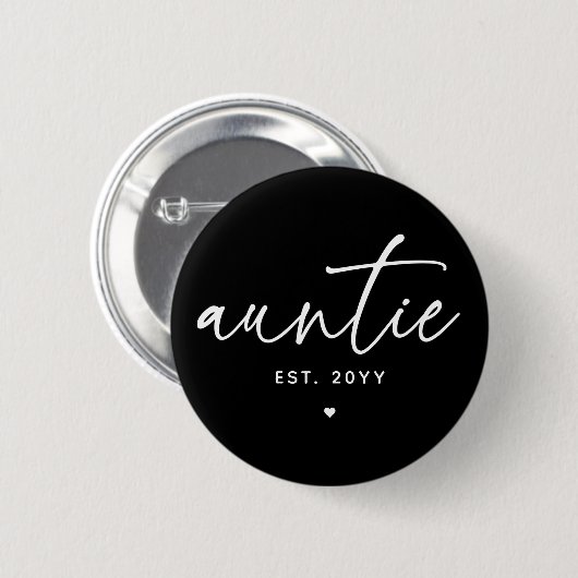 Tante etablierte elegante Typografie Neue Tante Button (Vorne & Hinten)