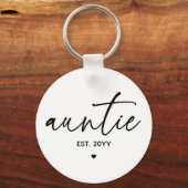 Tante etablierte elegante Typografie Neue Tante Schlüsselanhänger (Vorderseite)