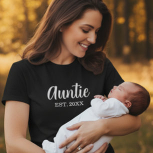 Tante Etablierte Moderne Schrift Schwarz T-Shirt