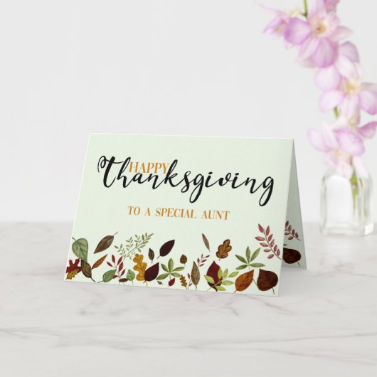 Tante Fall Foliage Erntedank Card Karte (Orchidee)