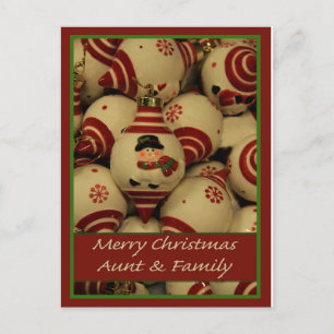 Tante & Familie Frohe Weihnachtskarte Feiertagspostkarte