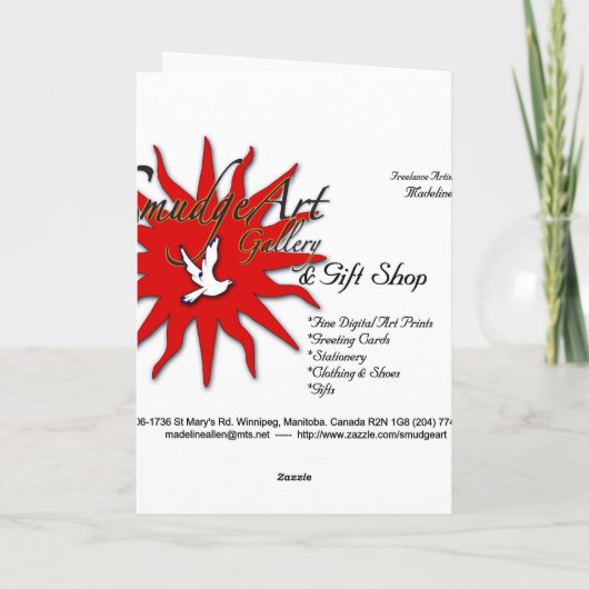 Tante Feiertagskarte (Rückseite)