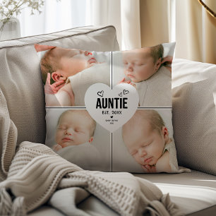 Tante-Foto-Andenken mit Jahr und Namen Kissen