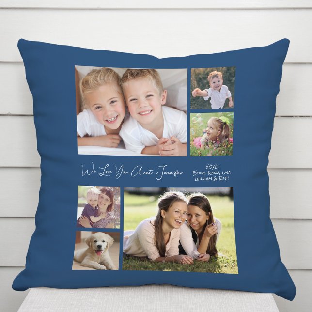 Tante Foto Collage Blue Kissen (Von Creator hochgeladen)