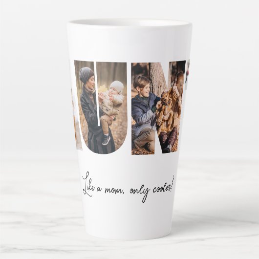 Tante Foto Collage Latte Tasse (Vorderseite)