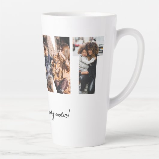 Tante Foto Collage Latte Tasse (Rechts)