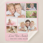 Tante Foto Collage Pink Sherpadecke (Vorderseite)