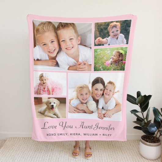 Tante Foto Collage Pink Sherpadecke