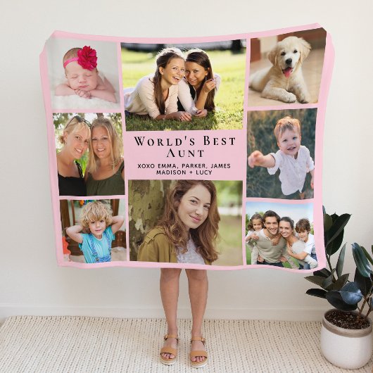 Tante Foto Collage Pink Sherpadecke