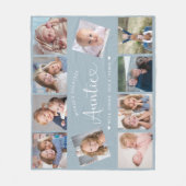 Tante Foto-Collage-Script Cute Herz Modern Fleecedecke (Vorderseite)