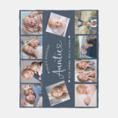 Tante Foto-Collage-Script Cute Herz Modern Fleecedecke (Vorderseite)
