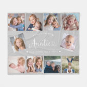 Tante-Foto-Collage-Script Cute Herz Modern Fleecedecke (Vorderseite (Horizontal))