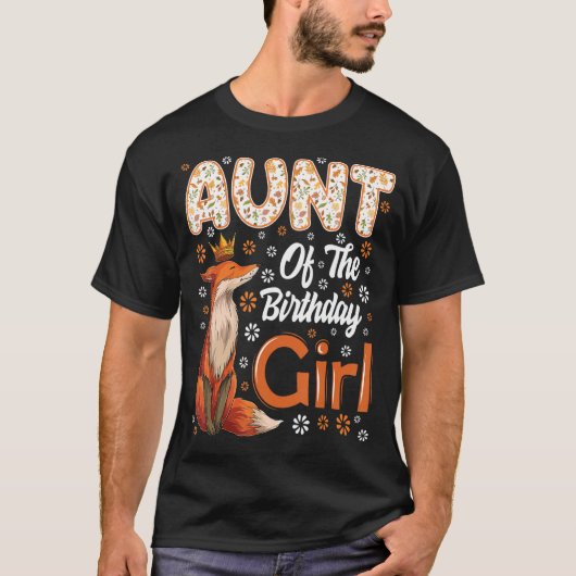 Tante Fox Animal Birthday Girl Fox B Day Family T-Shirt (Vorderseite)