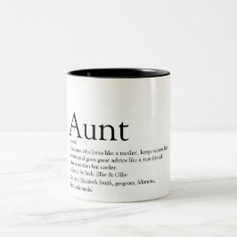 Tante Fun Moderne Personalisierte Definition Quote Zweifarbige Tasse