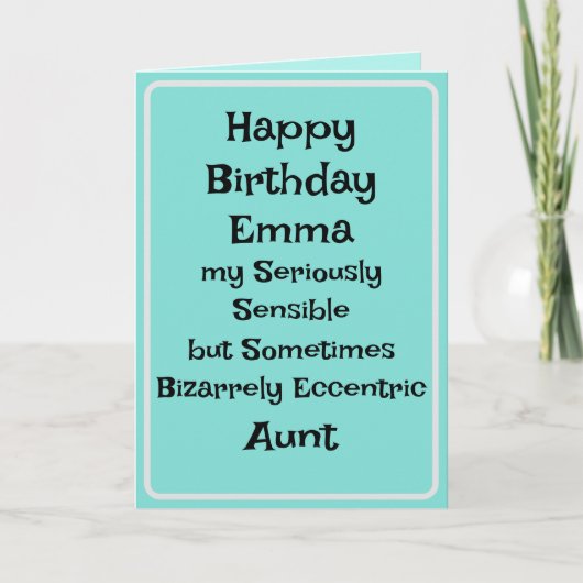 Tante Funny Birthday Card Karte (Vorderseite)