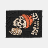 Tante Funny Skeleton Tante Fleecedecke (Vorderseite (Horizontal))