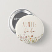 Tante für Wildblume Babydusche Button (Vorne & Hinten)