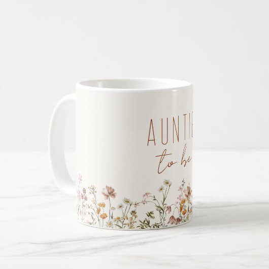 Tante für Wildblume Babydusche Kaffeetasse (Vorderseite Links)