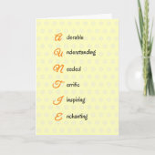 Tante Geburtstagstext Blume orange Karte (Vorderseite)