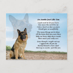 Tante Gedicht - Deutscher Schäferhund Postkarte