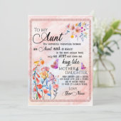 Tante Geschenke| Brief an meine Tante-Liebe aus Gr Einladung (Stehend Vorderseite)