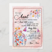 Tante Geschenke| Brief an meine Tante-Liebe aus Gr Einladung (Vorne/Hinten)