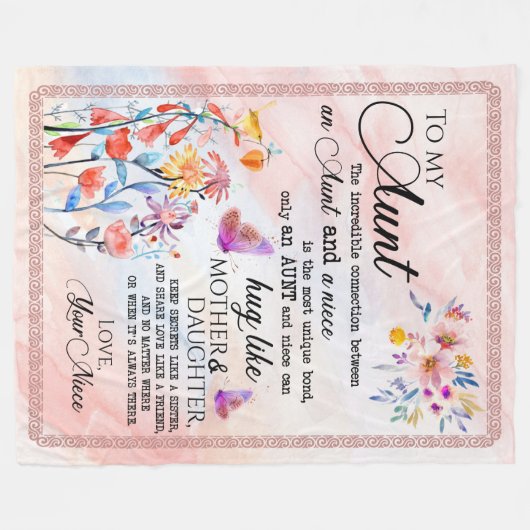 Tante Geschenke| Brief an meine Tante-Liebe aus Gr Fleecedecke (Vorderseite (Horizontal))