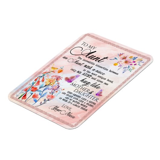 Tante Geschenke| Brief an meine Tante-Liebe aus Gr Magnet (Linke Seite)