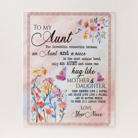 Tante Geschenke| Brief an meine Tante-Liebe aus Gr Puzzle (Vertikal)