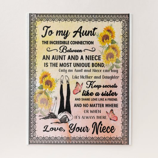 Tante Geschenke | Brief an meine Tante Liebe aus N Puzzle (Vertikal)