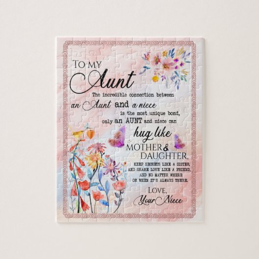 Tante Geschenke | Brief an meine Tante Liebe aus N Puzzle (Vertikal)