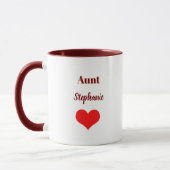 Tante Geschenke Individuelle Name Burgundy Red Hea Tasse (Links)
