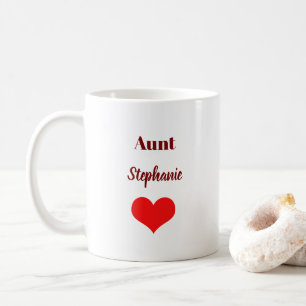 Tante Geschenke Monogramm Name Burgunderrot Herz G Kaffeetasse