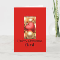 Tante Golden Ornaments Weihnachtskarte