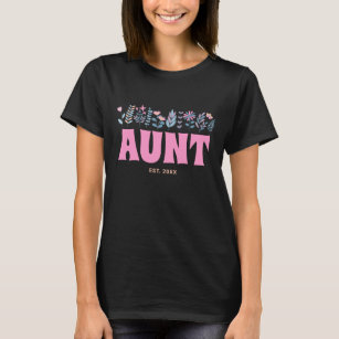 Tante Groovy Pink Blume Retro Blumenstrauß T-Shirt
