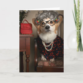 Tante Gussy corgi Get Well card Karte
