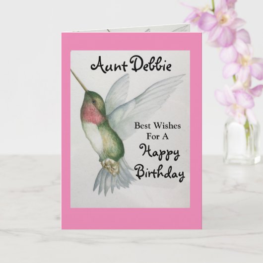 Tante Happy Birthday Hübsch Joyful Bird Karte (Orchidee)
