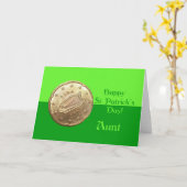 Tante Happy St. Patrick's Day Karte (Gelbe Blume)