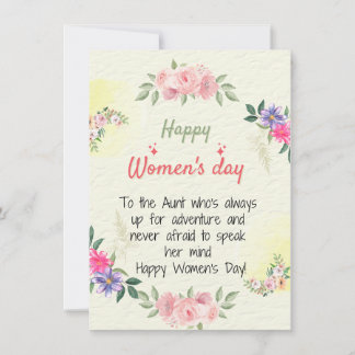 Tante - Happy Women's Day Grußkarte Feiertagskarte