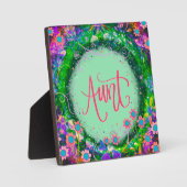 Tante Hübsch Pink Floral Inspirivity Plaque Fotoplatte (Vorderseite)