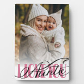 Tante I Liebe Sie Foto Typografie Fotoplatte (Vorderseite)