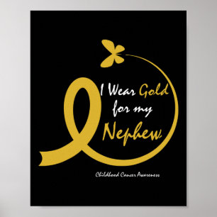 Tante Ich Trage Gold Für Meinen Neffen Kinderkrebs Poster