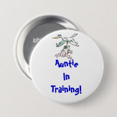 Tante im Trainings-Knopf Button (Vorne & Hinten)