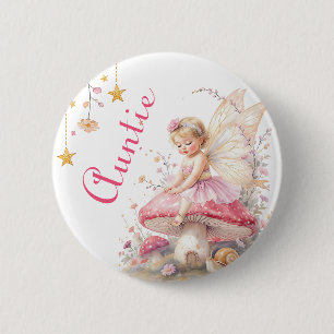 Tante in spe Feenhaus Cottage Core Babyparty Button