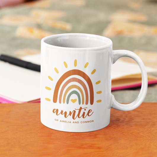 Tante Individuelle Name Boho Earth Tone Rainbow Su Kaffeetasse