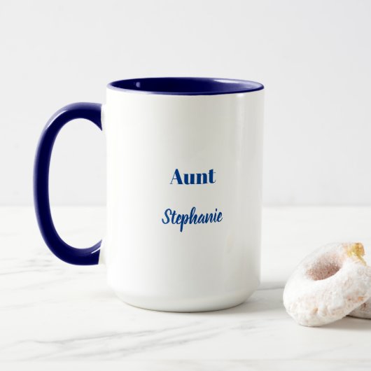 Tante Individuelle Name Weddings Blue White Gift Tasse (Mit Donut)