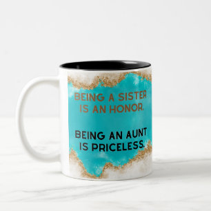 Tante ist teuer zweifarbige tasse