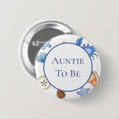 Tante | Kinderdusche im Beach Theme Button (Vorne & Hinten)