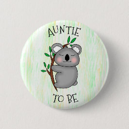 Tante | Koala thematied Baby Dusche Button