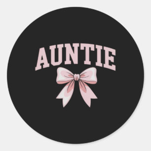 Tante Kokette Schleife Rosa Muttertag Tante Runder Aufkleber
